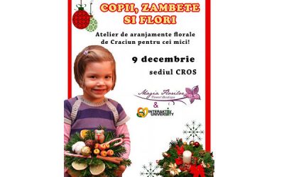 Copii, zâmbete și flori