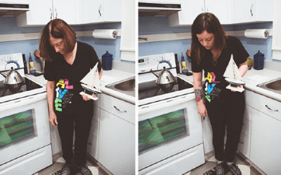 Proiect foto: mamă și fiică în aceleași ipostaze