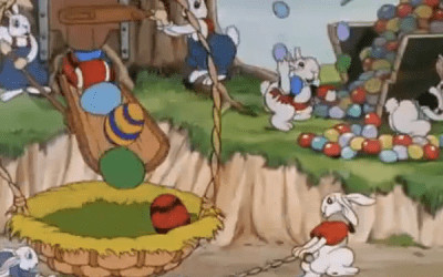 Fabrica Iepurașului de Paște, într-un desen animat