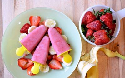 Înghețată sănătoasă cu banane și căpșuni