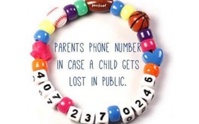 Brățara pentru copii, colorată și etichetată