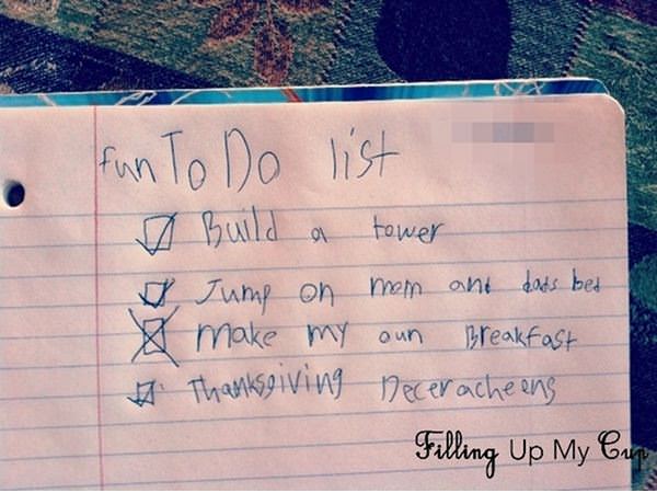 10 To-Do Lists de la copii