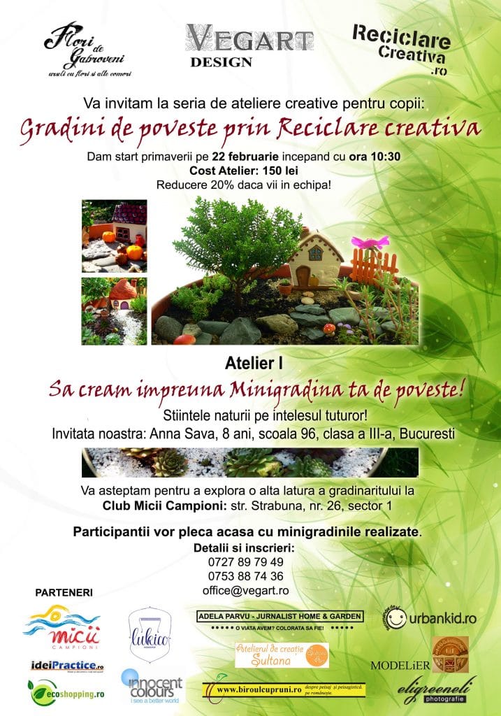 Artă florală și reciclare creativă pentru copii – într-un atelier