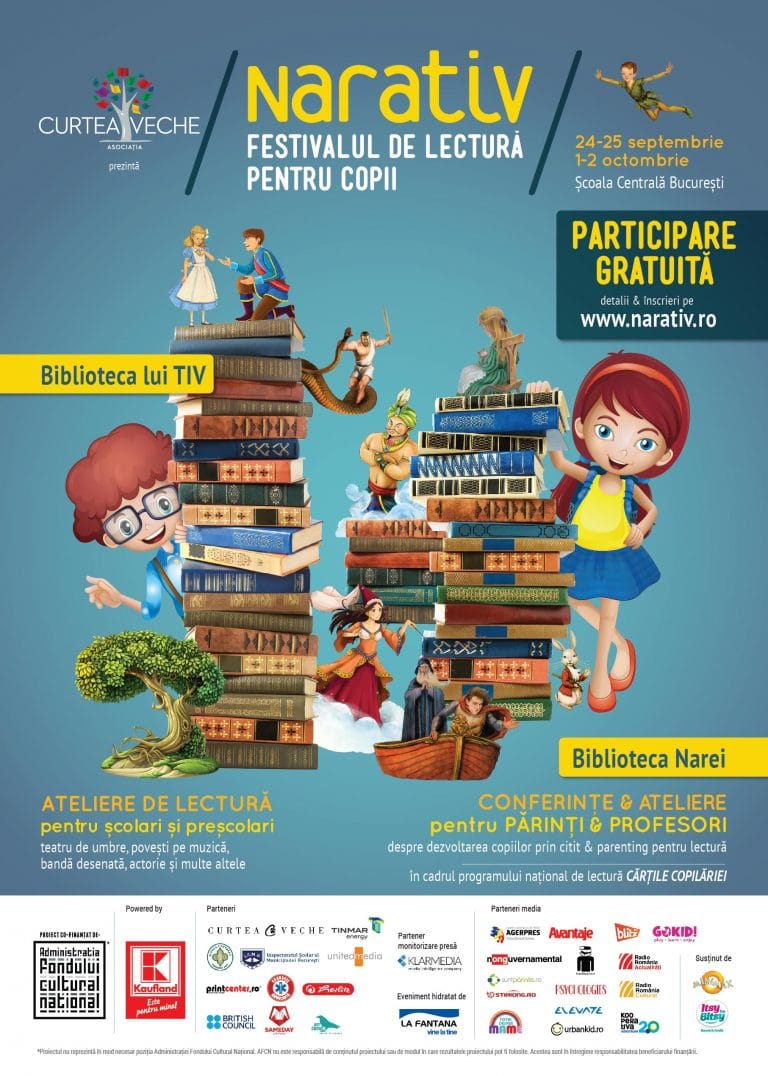 Încep înscrierile la NARATIV – festivalul pentru copii care promovează cititul de plăcere!