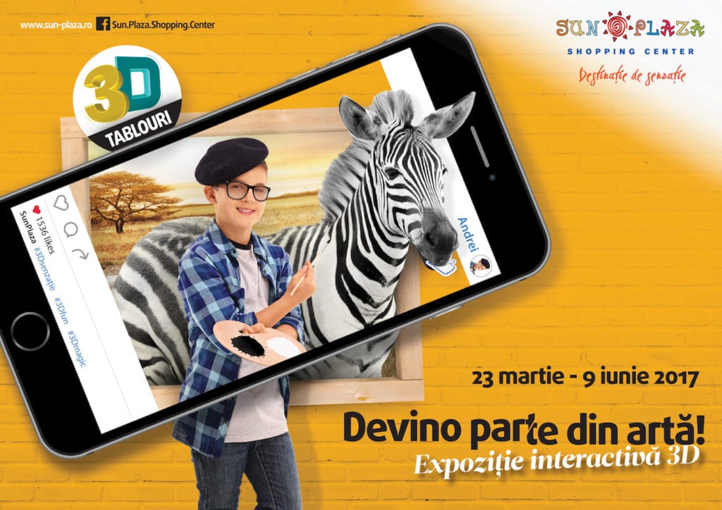 ”Devino parte din artă!” Vino în Sun Plaza la prima expoziție interactivă de tablouri 3D din România.
