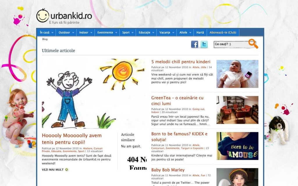 Prima pagină UrbanKID, 2010
